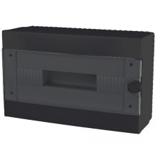 Πίνακας Επίτοιχος Πλαστικός 1Σειράς 16Στοιχείων IP40 Μαύρος Attis 60165BL